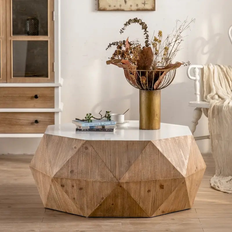 38  Three-dimensional Embossed American Retro Style Coffee Table