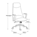 High Back Office Chair with Antimicrobial Fabric