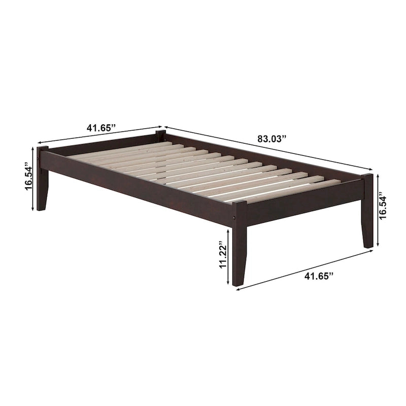 Concord Twin XL Platform Bed in Espresso