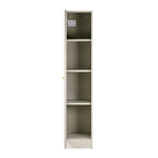 Avila 59-Inch Grey Metal Cabinet with Clear Door