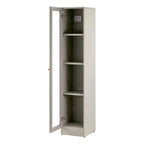 Avila 59-Inch Grey Metal Cabinet with Clear Door