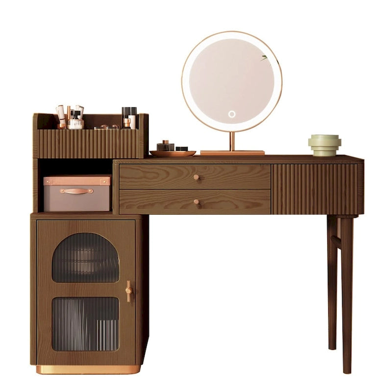 Vanity Set Makeup Table with 3 Drawers, Wood