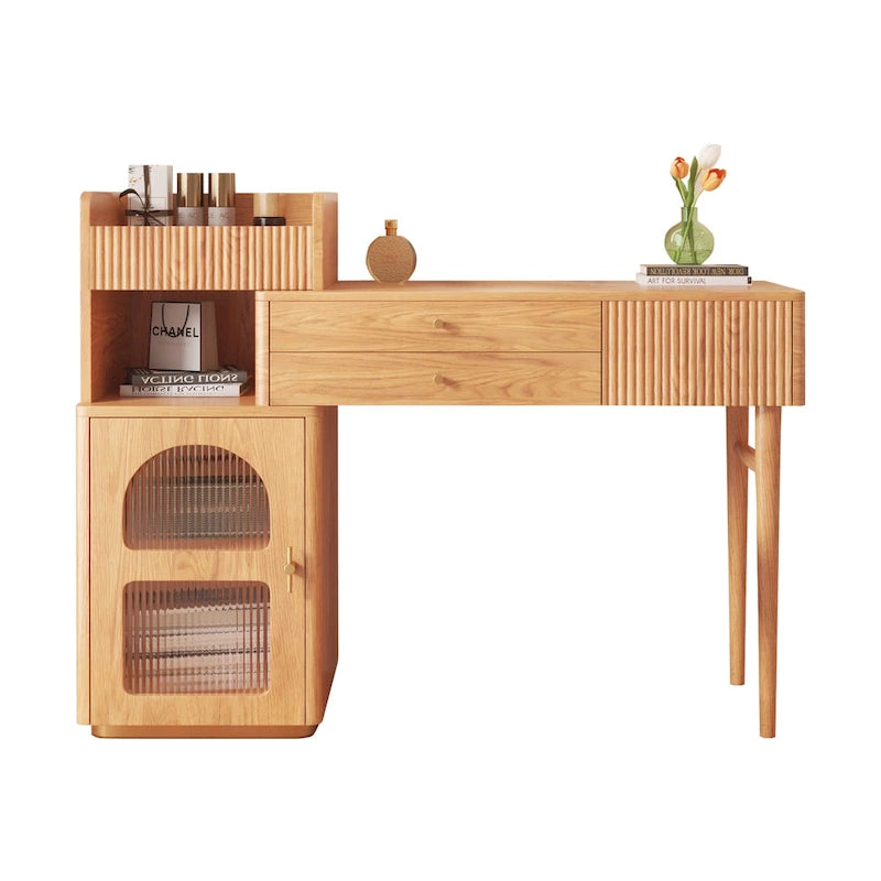 Vanity Set Makeup Table with 3 Drawers, Wood