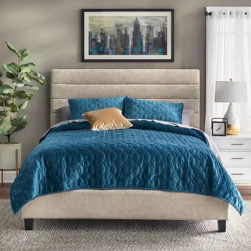 Lifestorey Raquel Channel Back Queen Upholstered Bed