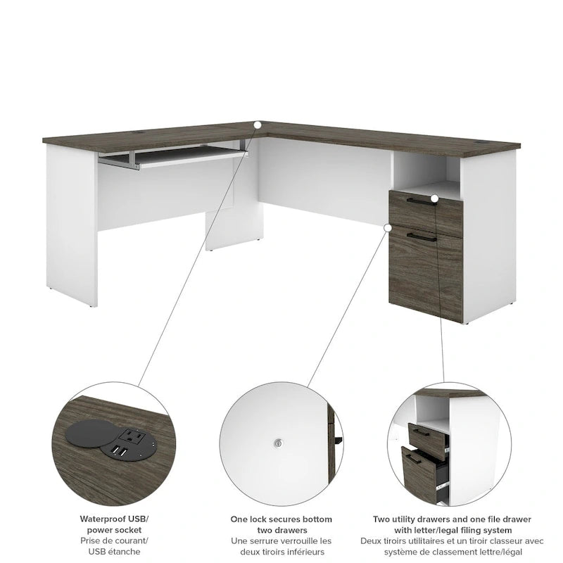 Bestar Norma L-shaped Desk