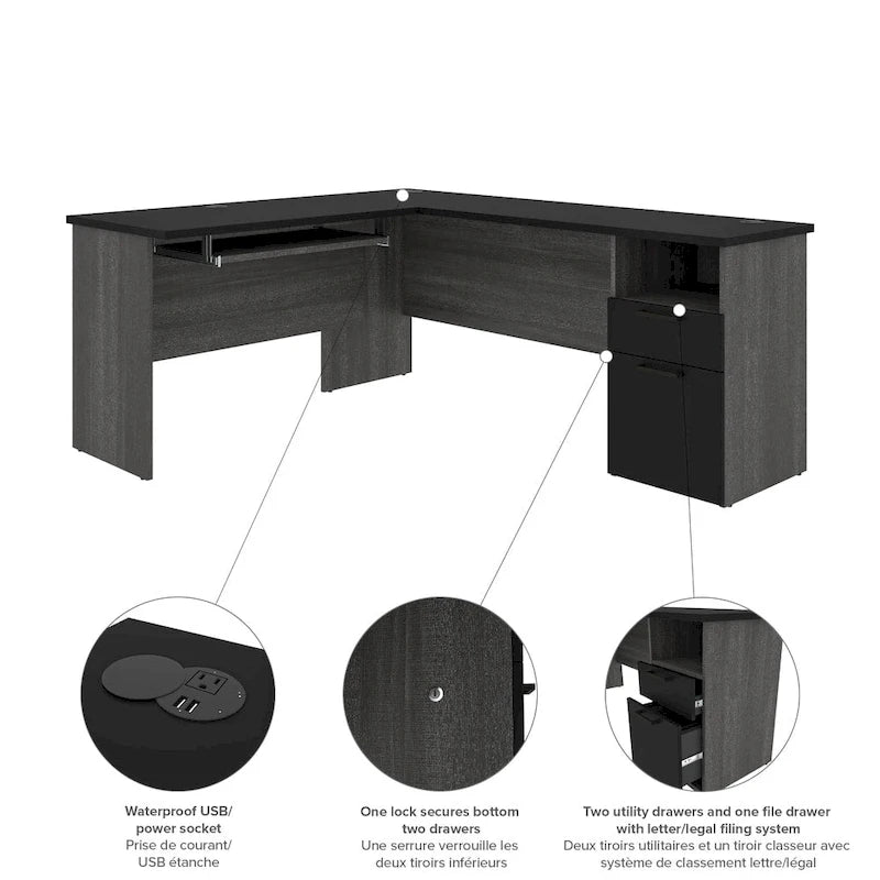 Bestar Norma L-shaped Desk