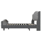 Velvet Upholstered Bed Frame with Wingback Headboard and Footboard