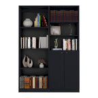 Kenyon Tall 4-Shelf wide and Cabinet Bookcase Set of 2