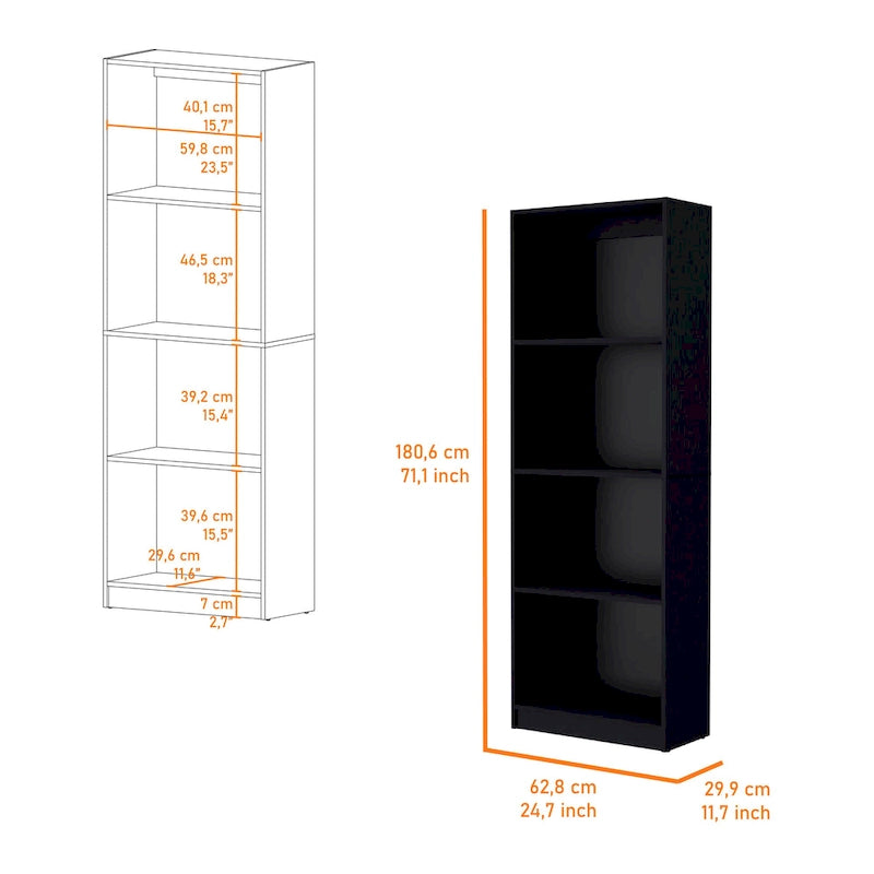 Kenyon Tall 4-Shelf wide and Cabinet Bookcase Set of 2