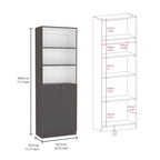 Kenyon Tall 4-Shelf wide and Cabinet Bookcase Set of 2