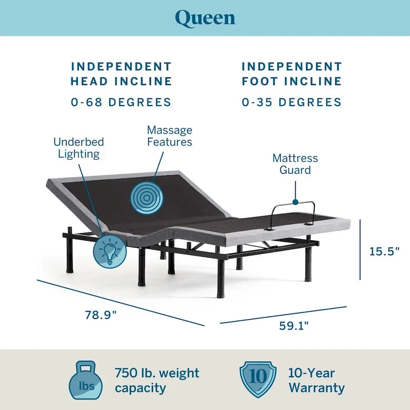 Lucid Deluxe Adjustable Bed Base