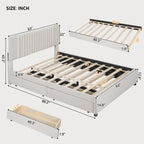 Queen Size Bed with Twin XL Size Trundle