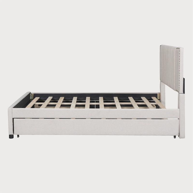 Queen Size Bed with Twin XL Size Trundle