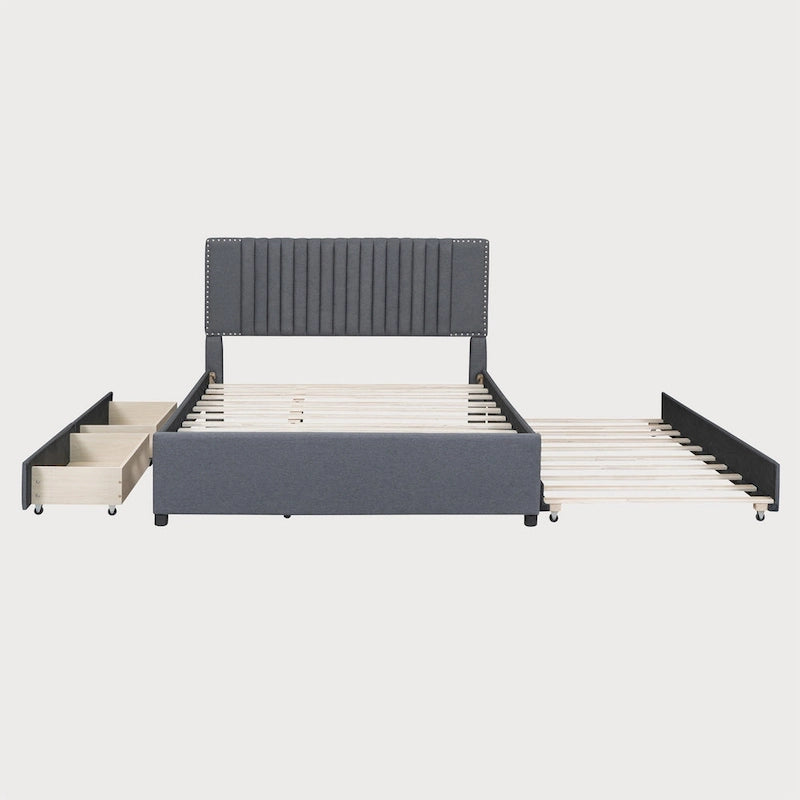 Queen Size Bed with Twin XL Size Trundle