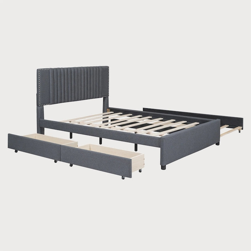 Queen Size Bed with Twin XL Size Trundle