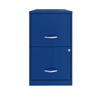 Space Solutions 18in. 2 Drawer Metal File Cabinet, Classic Blue