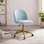 Aubrie Velvet Curved Swivel Desk Chair