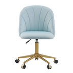 Aubrie Velvet Curved Swivel Desk Chair