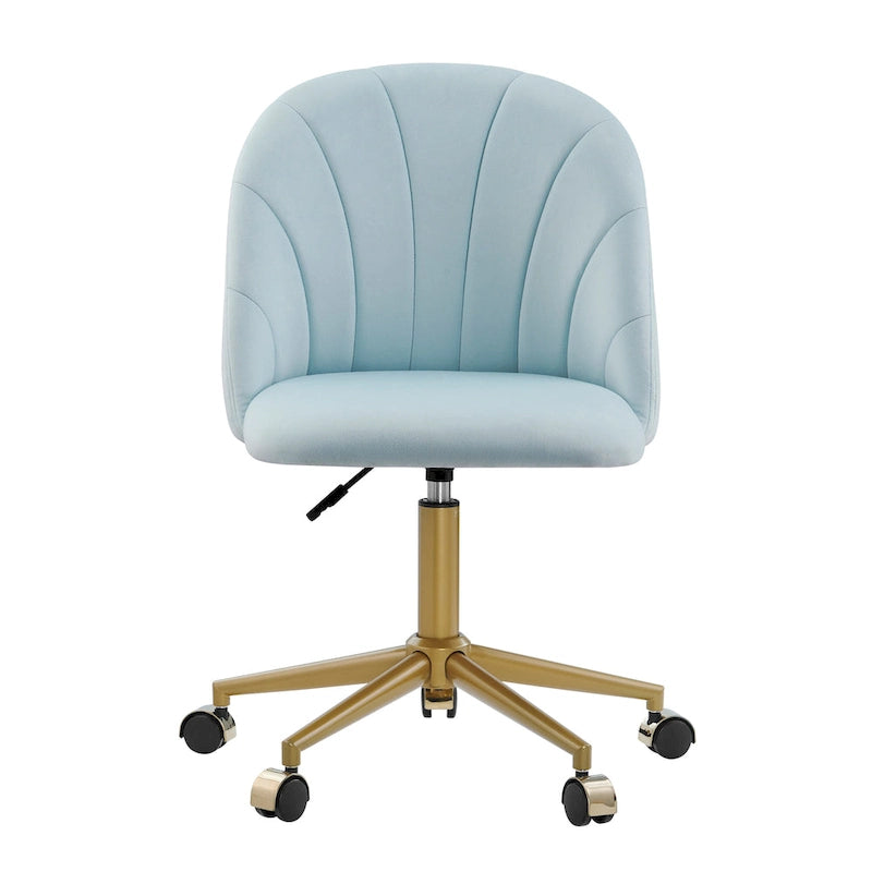 Aubrie Velvet Curved Swivel Desk Chair