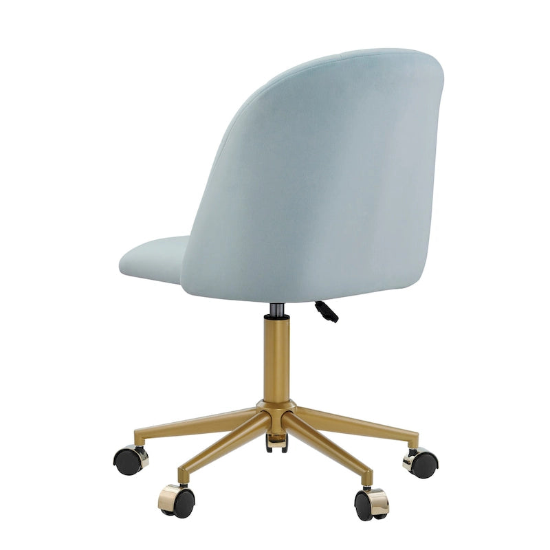 Aubrie Velvet Curved Swivel Desk Chair