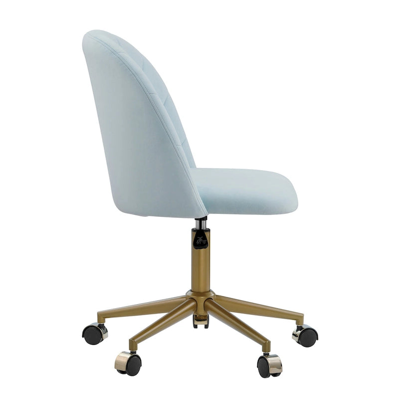 Aubrie Velvet Curved Swivel Desk Chair