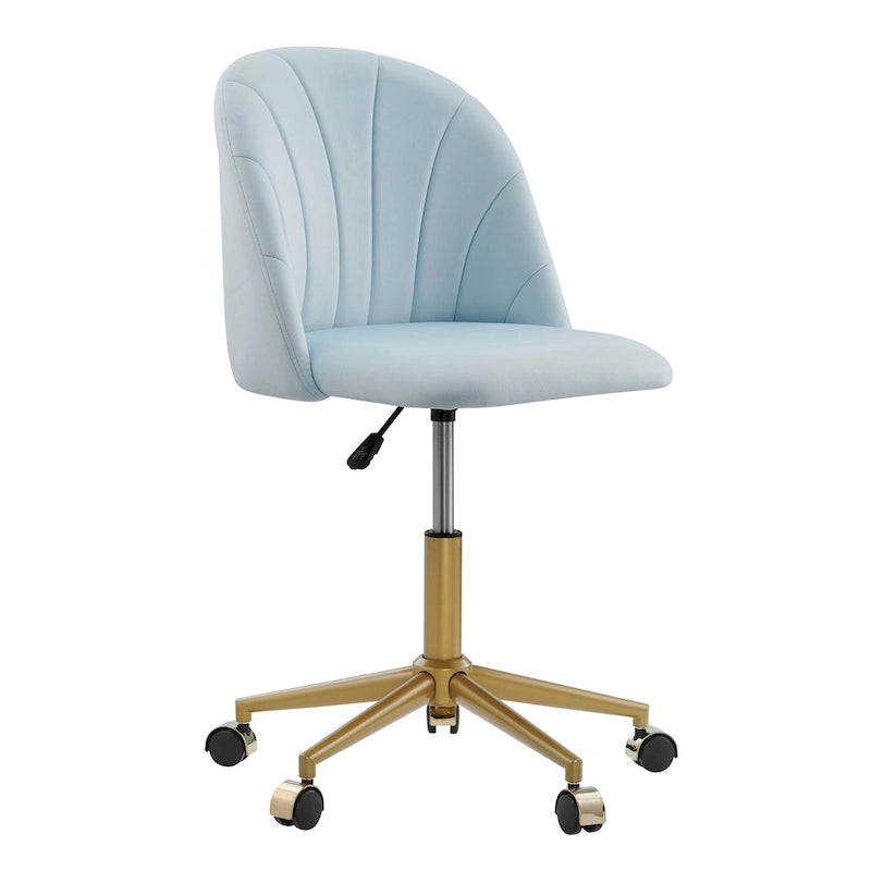 Aubrie Velvet Curved Swivel Desk Chair