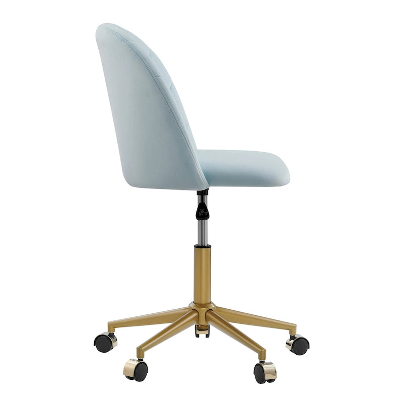 Aubrie Velvet Curved Swivel Desk Chair