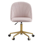 Aubrie Velvet Curved Swivel Desk Chair