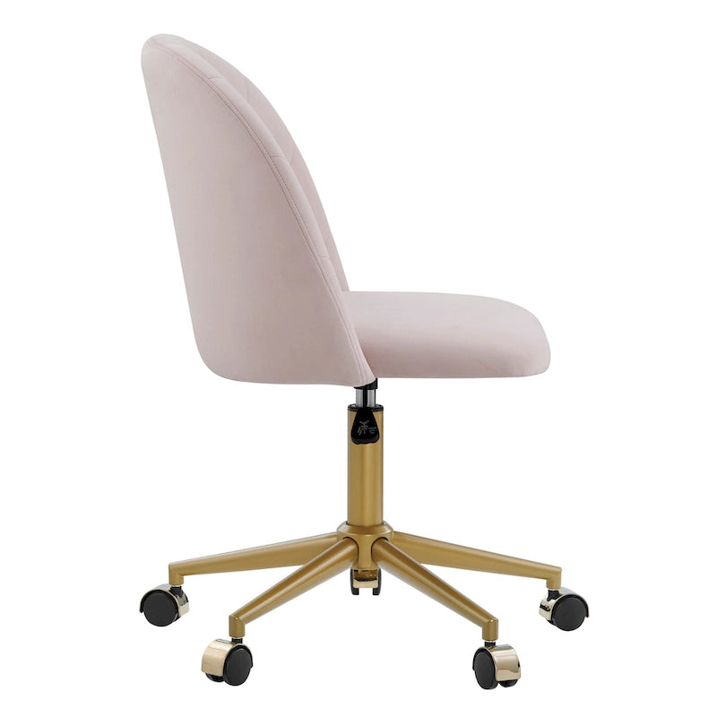 Aubrie Velvet Curved Swivel Desk Chair
