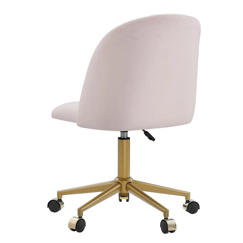 Aubrie Velvet Curved Swivel Desk Chair