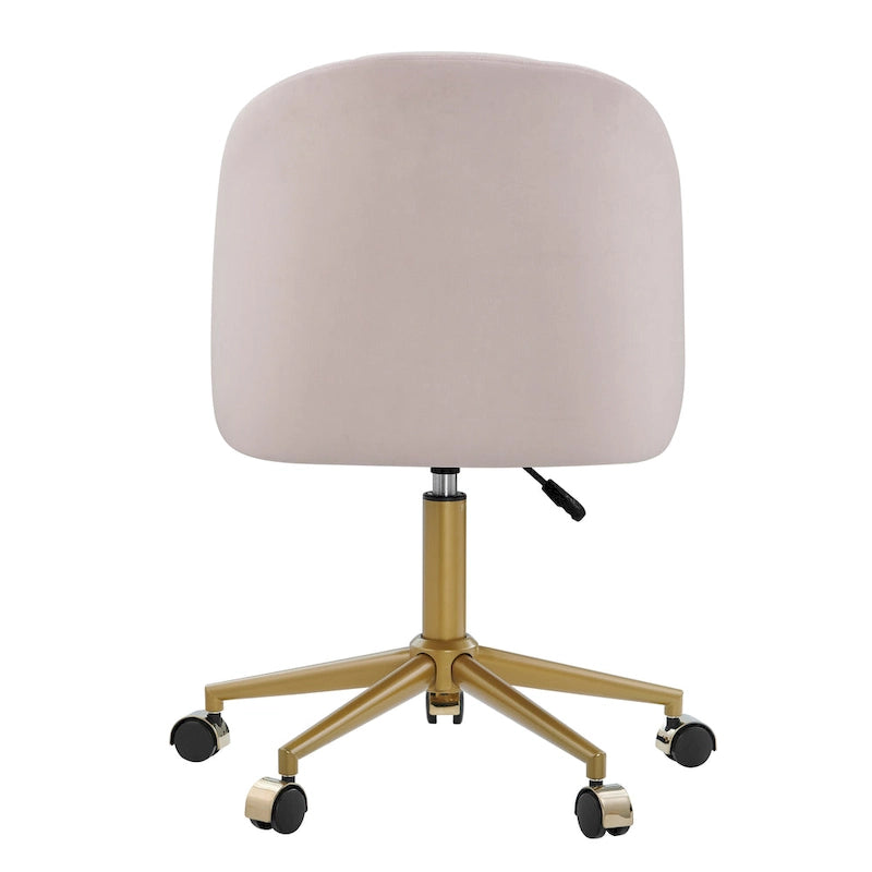Aubrie Velvet Curved Swivel Desk Chair