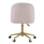Aubrie Velvet Curved Swivel Desk Chair