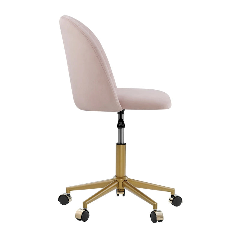Aubrie Velvet Curved Swivel Desk Chair