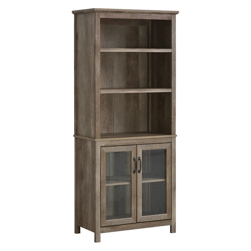 HOMCOM Multifunctional Storage Cabinet Bookcase with Adjustable Shelves Display Rack for Study, Kitchen, Living Room, Nature