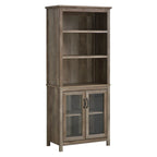 HOMCOM Multifunctional Storage Cabinet Bookcase with Adjustable Shelves Display Rack for Study, Kitchen, Living Room, Nature