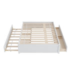 Full Bed Frame With Twin Trundle and 2 Drawers