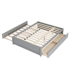 Full Bed Frame With Twin Trundle and 2 Drawers