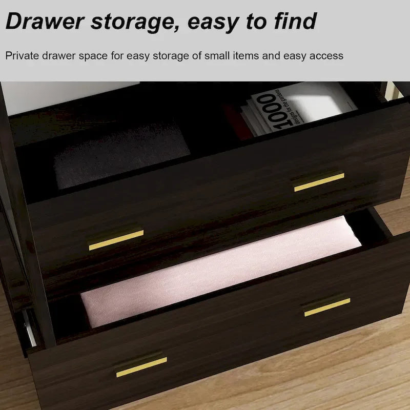 Freestanding Modern Minimalist Bedroom Wooden Armoire Wardrobe