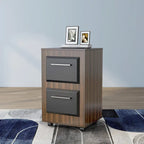 DH BASIC Urban Two-Drawer Mobile File Cabinet with Iron Bar Pulls by Denhour