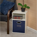 Noble Connect Half Size Stackable Storage Cube- White Wood Grain