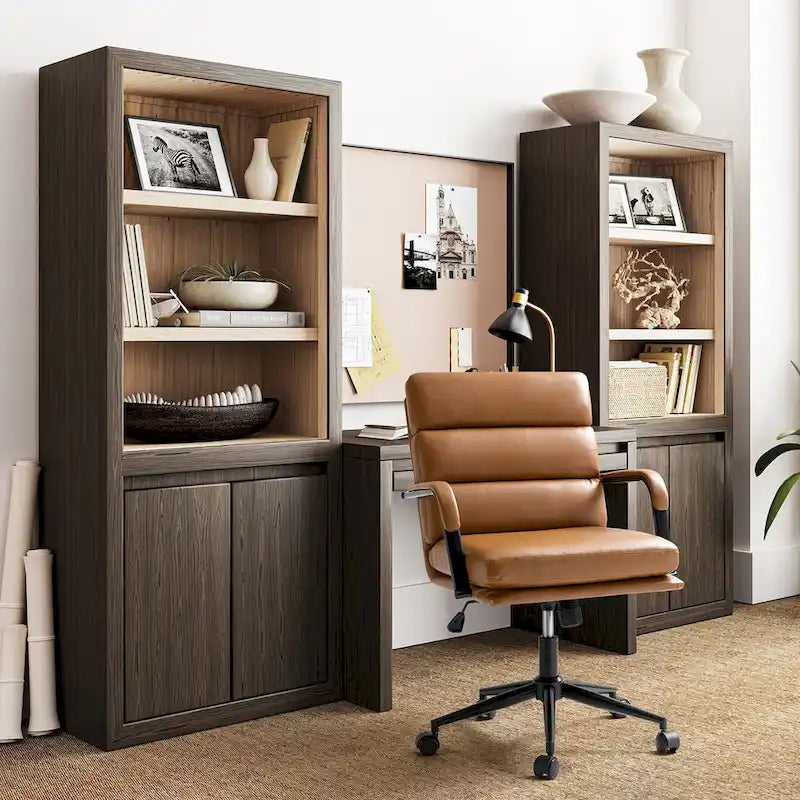 Joseph Modern Task Faux Leather Chair with Tilt Lock and Center Tilt by HULALA HOME