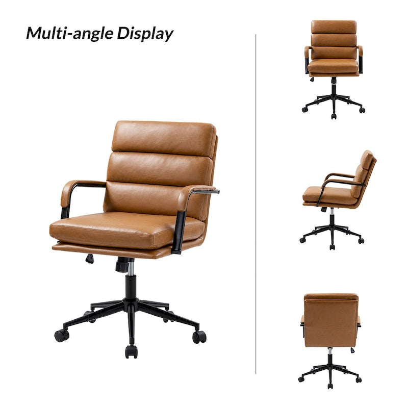Joseph Modern Task Faux Leather Chair with Tilt Lock and Center Tilt by HULALA HOME