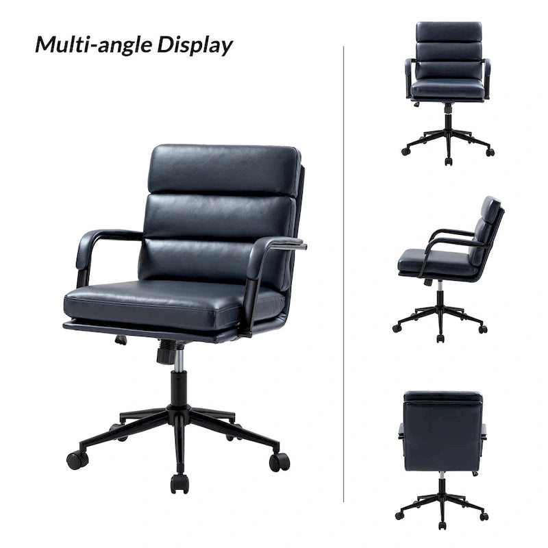 Joseph Modern Task Faux Leather Chair with Tilt Lock and Center Tilt by HULALA HOME