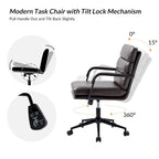 Joseph Modern Task Faux Leather Chair with Tilt Lock and Center Tilt by HULALA HOME
