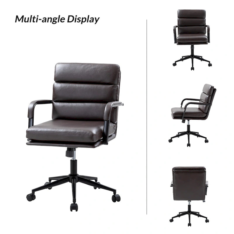 Joseph Modern Task Faux Leather Chair with Tilt Lock and Center Tilt by HULALA HOME