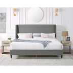 Roundhill Furniture Rozitta Upholstered Wingback Platform Bed