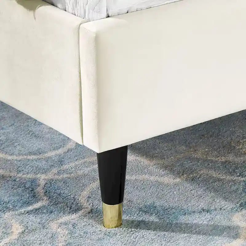 Roundhill Furniture Rozitta Upholstered Wingback Platform Bed