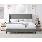 Roundhill Furniture Rozitta Upholstered Wingback Platform Bed