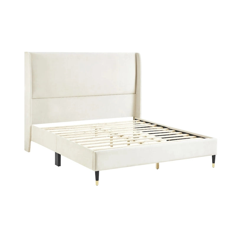 Roundhill Furniture Rozitta Upholstered Wingback Platform Bed