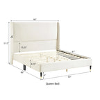 Roundhill Furniture Rozitta Upholstered Wingback Platform Bed